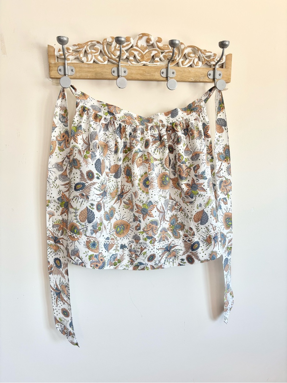 Vintage 70’s Handmade Half Apron Botanical Kitsch